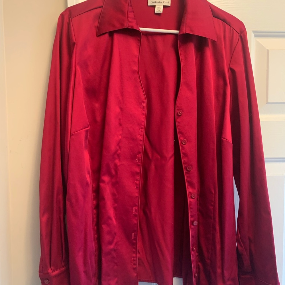 Coldwater Creek Long Sleeve Button Down- Fuchsia